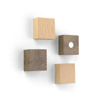 Autonomie Souvenir gek Wood Square magneten - set van 4 stuks - Magneet-verf.nl