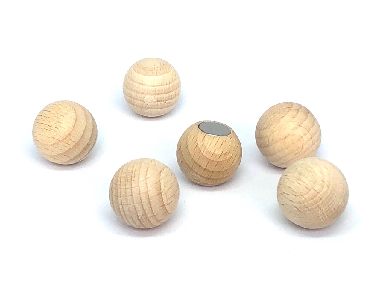 kloon matchmaker toon Sterke houten magneetballen 20 mm - set van 6 stuks - Magneet-verf.nl