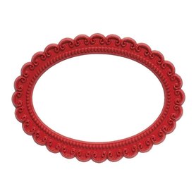 Magnetisch fotoframe kleur rood - ovaal